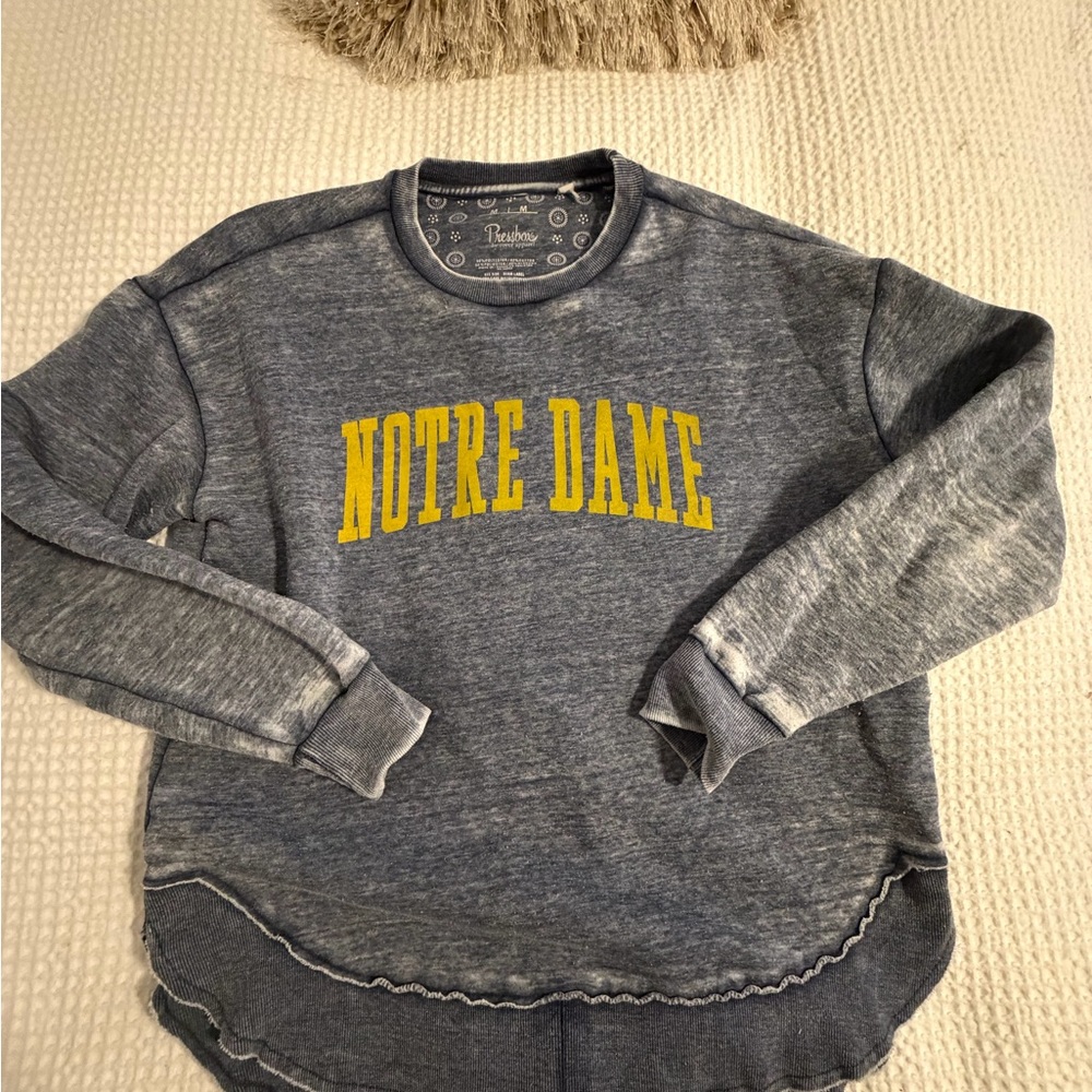 Pressbox Notre Dame Blue and White Sweatshirt